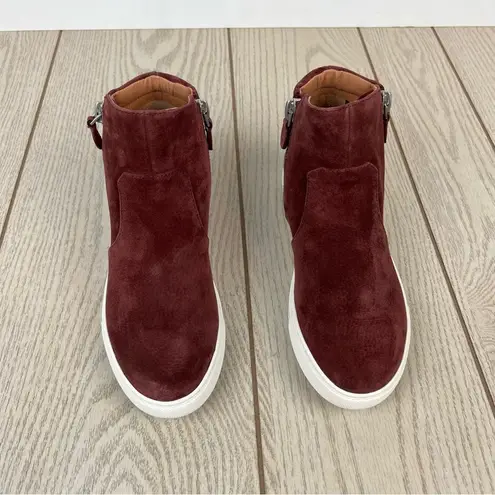 Gentle Souls Carter Suede High Top Zipper Sneakers US8.5 Plumberry Leather $159