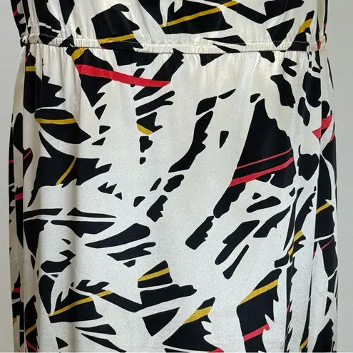 Vintage Oleg Cassini 100% Silk One Shoulder Abstract Column Dress Women’s Size 6 Black