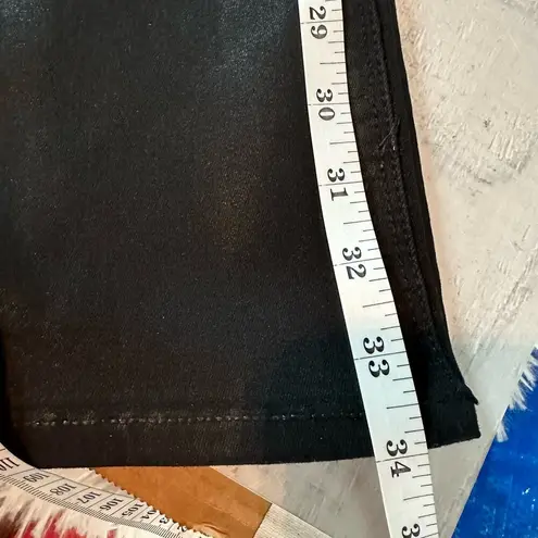 Hudson Beth Mid Rise Baby Boot Size 32 Black Coated Beauty Inseam 34” Long