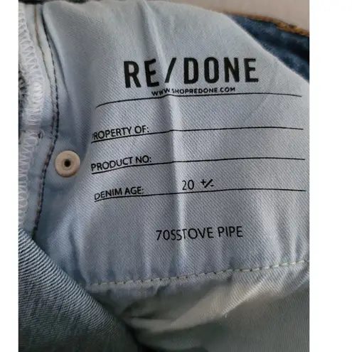 RE/DONE  70s Stove Pipe Hi-Rise Jeans Western Blue 27 NEW