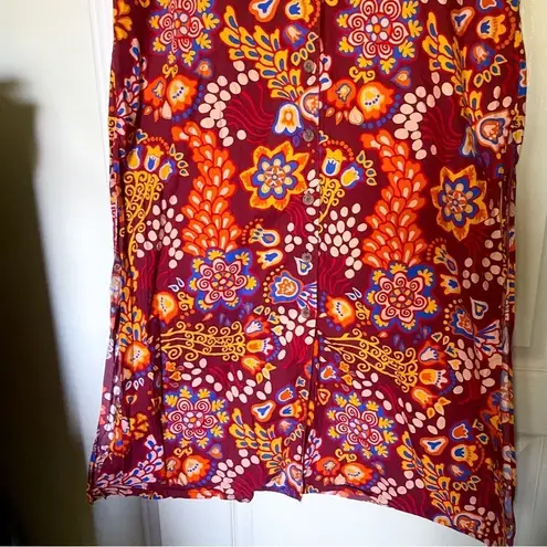 La DoubleJ Dress Bowling Floral Orange Relaxed Maxi Shirtdress Taranta XS GUC
