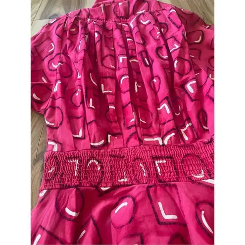 Vintage 80s d. Frank Pink Cotton Button Down Midi Dress M Size undefined