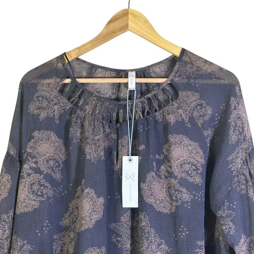 Gentle Fawn NWT Maisie Top Womens XS Navy Floral Sheer Whimsigoth Goblin
