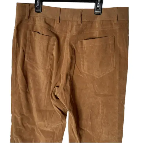 J. McLaughlin Womens Size 10 Pants Brown Suede Like Texture 5 Pocket Casual
