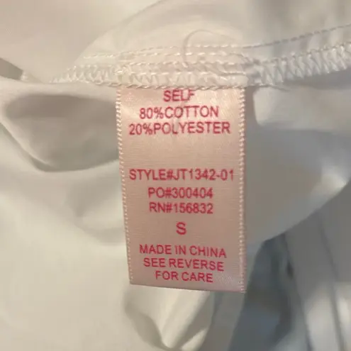 Boutique So Me The Charming Blouse Tie Front Pearl Detail Size Small White Boho