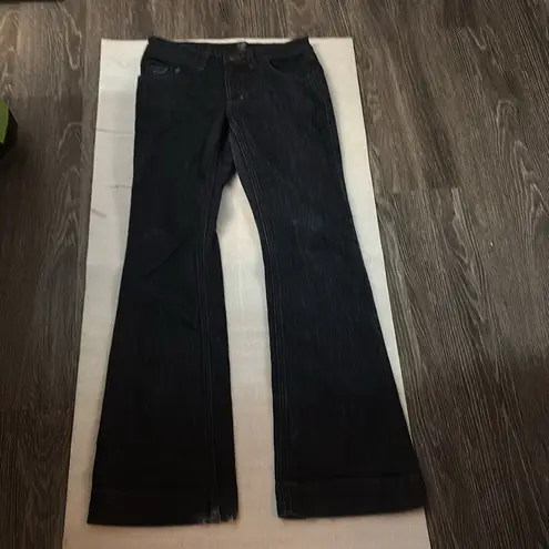 PZI Dark Blue Women's Flare Leg Denim Jeans 34 Casual Classic Minimalist Preppy