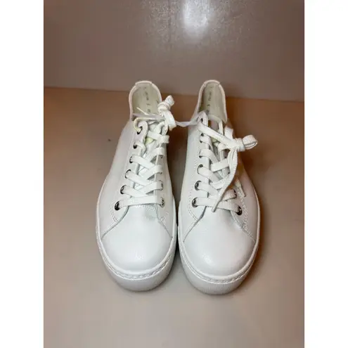 Paul Green Bixby White Leather Platform Sneakers - Size 7