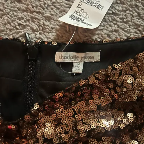Charlotte Russe Sequin Copper Colored Skirt size M NWT!