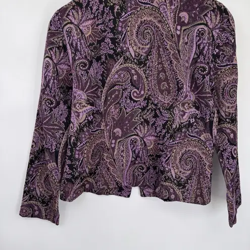 Coldwater Creek Vintage Y2K Jacket Womens 8P Purple Paisley Forest Fairy Lined