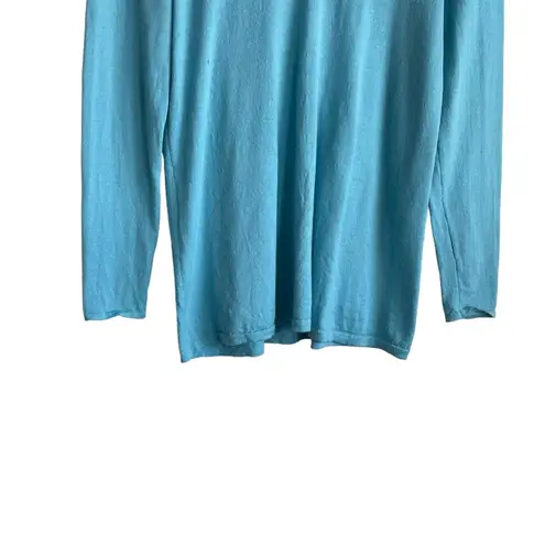 J Jill Women Sweater S Turquoise Lightweight Merino Wool Workwear Quiet Luxury Blue