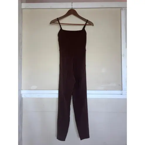 L*SPACE Go The Distance Jumpsuit in Cafe Size Small /S COMFY YOGA TRAVEL ACTIVE Tan