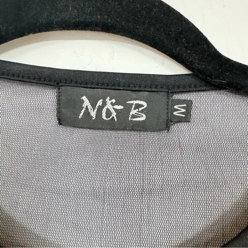 Vintage Y2K Style N&B Black Mesh Sleeve Butterfly Blouse Womens M Colorful Sheer Yellow Size M