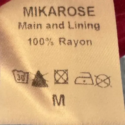 MikaRose sz M Women Maroon Aztec Embroidered VNeck Fit Flare Dress Bohemian Fall