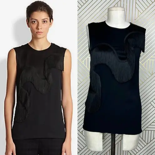 Stella McCartney Fringe Trimmed Sleeveless Top Black Size 36 / US 0-2 - Image 2