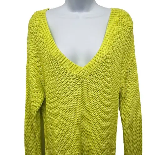 PINK - Victoria's Secret  Heritage V-Neck Oversized Long Sleeve Neon Knit Sweater