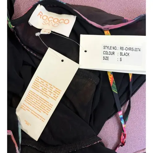 ROCOCO SAND Chris Midi Dress in Multi Small New Womens Floral Cocktail Black