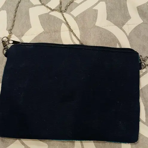 Steven Alan STEVEN Beaded Aztec Front Blue Pink Clutch Zip Purse