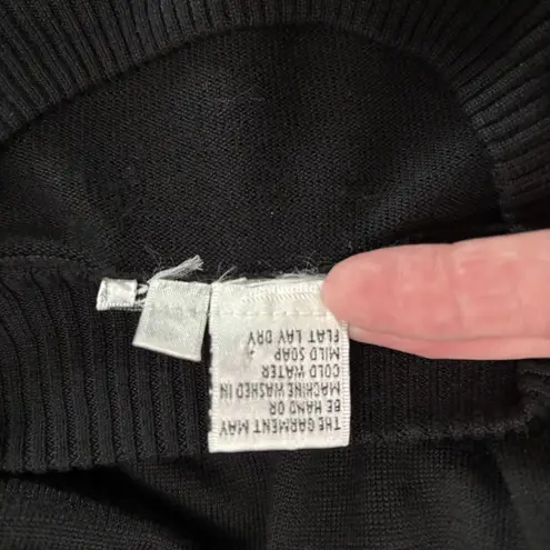 Wintersilks Sweater Womens XL Black Mock Neck Long Sleeve Silk Cotton Minimalist