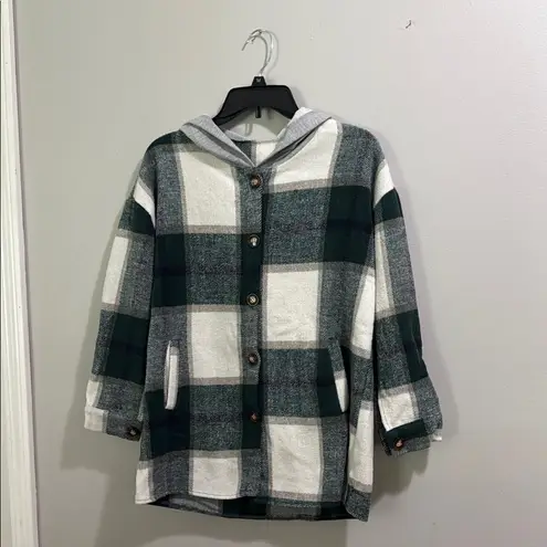 Source Unknown Plaid Hooded Jacket with Hood