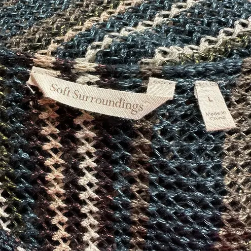 Soft Surroundings Women's L Multicolor Striped Tunic Sweater Swim Coverup