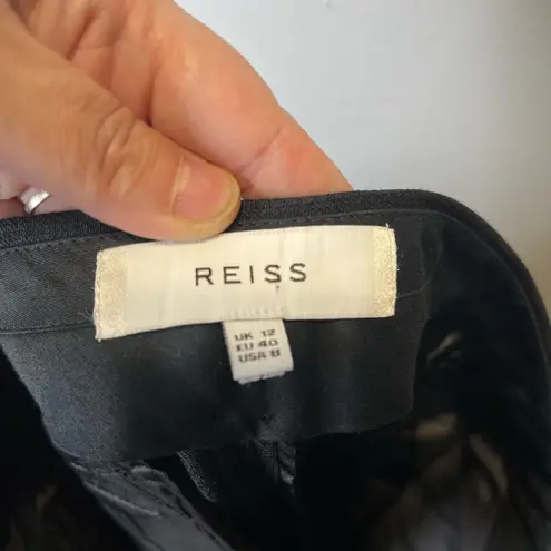 Reiss Women's Suit Set Dartmouth Black Wool Blazer & Slim Leg Trousers Size 8