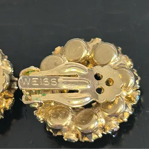 Weiss Vintage Clip on Earrings White