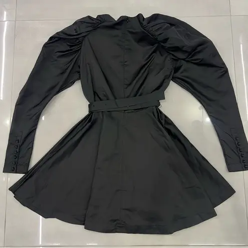 ROTATE Puff Sleeve Belted Mini Dress Black Size 8