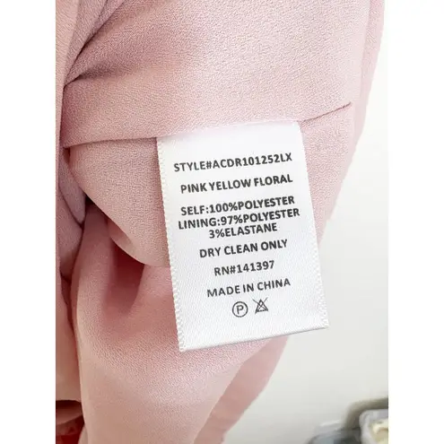 ASTR The Label Palace Floral Cut Out Ruffled Maxi Dress Size Medium Pink Wedding