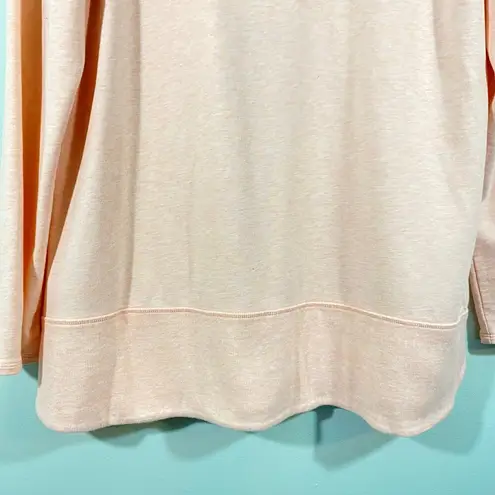 Pure Jill Women Pink Space Dyed Pima Cotton Pullover Hoodie Size M Size M