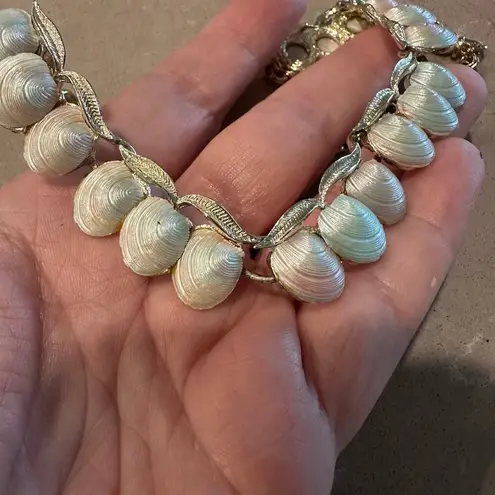 Rare Vintage Capri Shells Statement Necklace with textured Seashell Links
