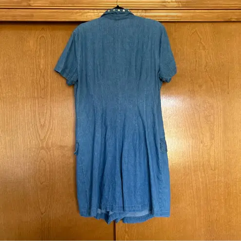 Vintage Ashlee Denim Studded Embellished Romper Size 14 Western Rodeo Concert Blue