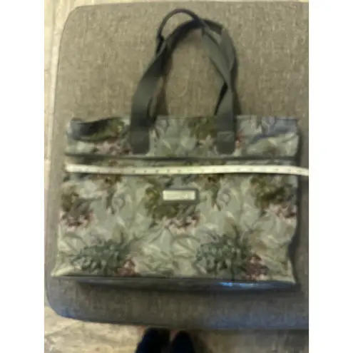 Diane Von Furstenberg Vintage Floral Tapestry Tote Bag Purse EUC Designer Gray
