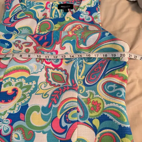 RN Studio by Ronni Nicole Women’s Size 16 Bright Multicolor Paisley Shift Dress Blue