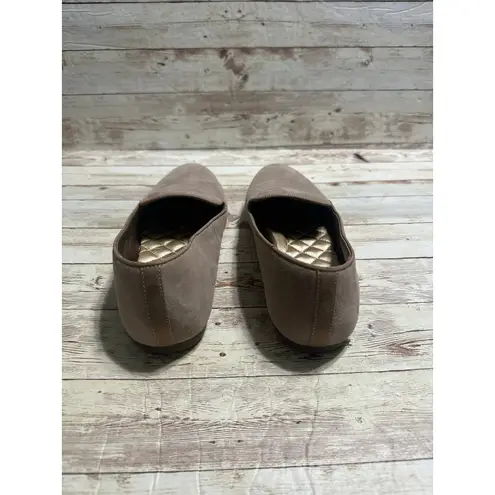 Birdies The Starling Suede Loafers Women's Size 8.5 Latte Neutral Leather Flats Tan