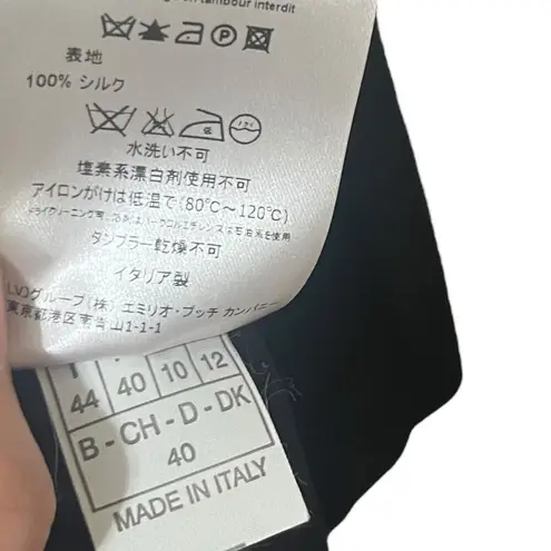 Emilio Pucci Dress Women’s Size 10 Black Silk Sleeveless Mini Keyhole