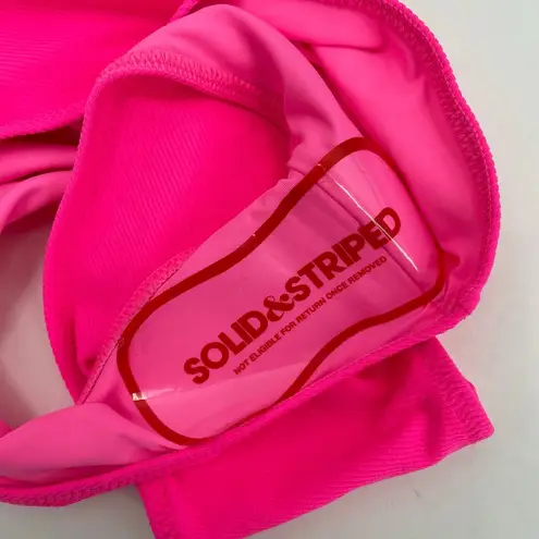 Solid & Striped Swimsuit SZ Medium Cameron Cutout One Piece NWT Crinkle Rib Pink