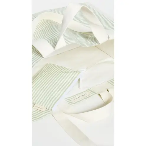 Sunnylife Carryall Beach Bag in La Palma Sage Stipe New Womens Tote Shopper Green