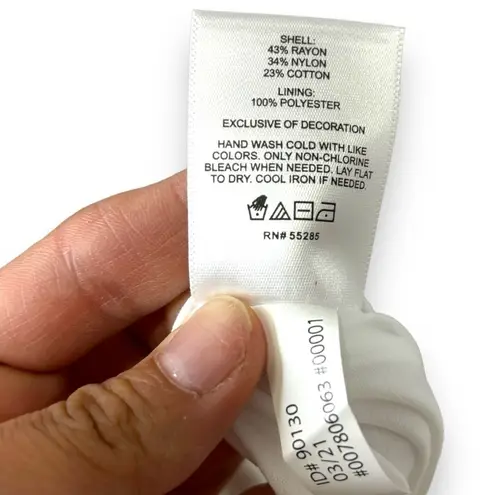 EXPRESS NWT  White Scalloped Lace Formal Bachelorette Wedding Midi Dress - Medium