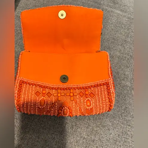 Antik Kraft Beaded Geometric Crossbody Clutch Orange Crossbody Bag purse