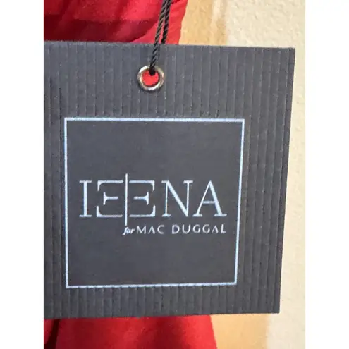 Mac Duggal IEENA SATIN ONE SLEEVED COCKTAIL DRESS Raspberry Size 6