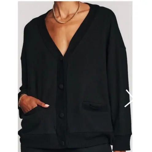 NWOT LESJOUR BLACK BUTTONED CARDIGAN BIZ