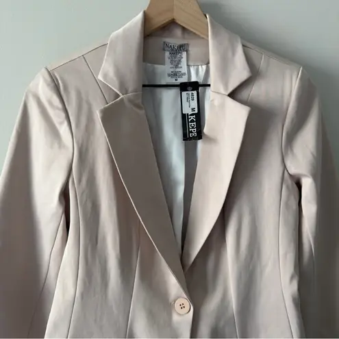 NWT Nakepe Blazer Single Button Front Long Sleeve Collar Pockets Business Office Size M