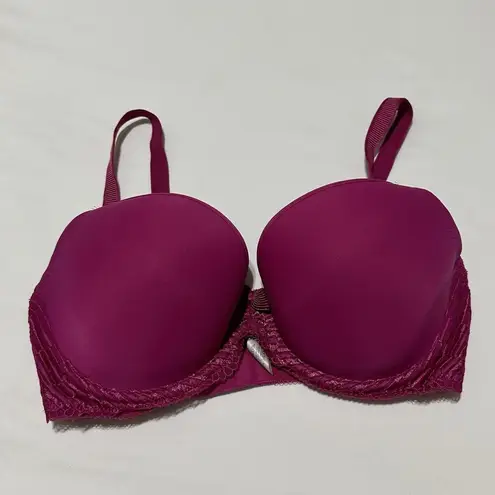 Wacoal  34DD La Femme Underwire Bow Accent Magenta Shade Tee Bra