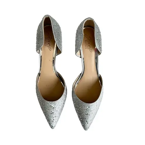 Jewel by Badgley Mischka Grace 2 Piece Silver Shimmery Gemstone Stiletto Heels Size 11