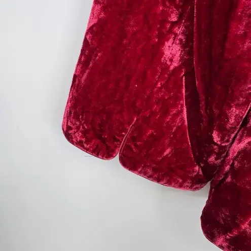 Vintage Y2K Intuitions Velvet Cardigan Jacket sz 4 Red Holiday Vamp Whimsigoth