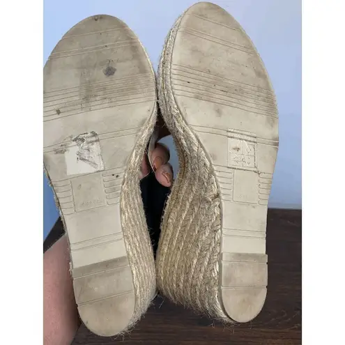 Dolce Vita Womens Espadrille Wedge Sandals Faux Suede Upper Black Nude Size 10 Black