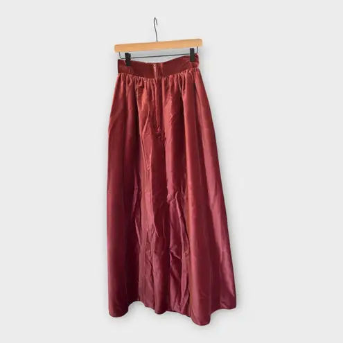 Vintage 60s House of Bianchi Velvet Maxi Skirt Formal Women's Sz Feminine Mauve Pink