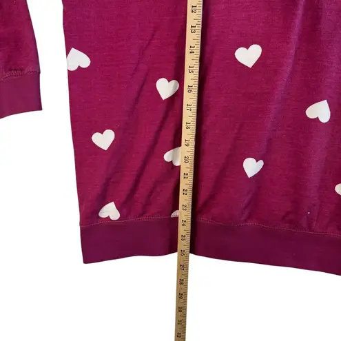 Woman Within Magenta Heart Print Sweatshirt Cozy Valentines Day Pullover M 14/16