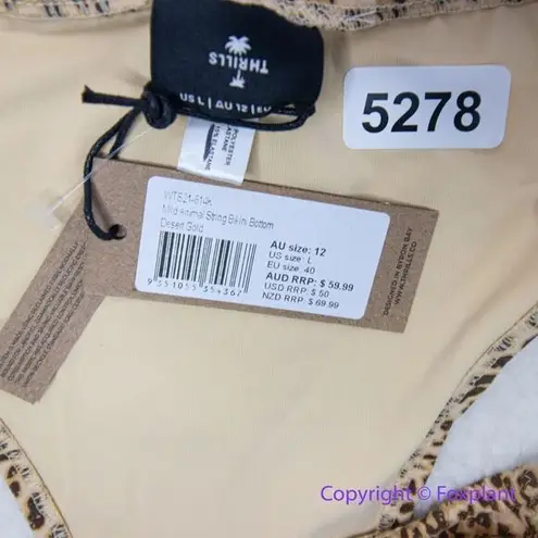Thrills NEW Free People x mild animal print string bikini bottom, USA L