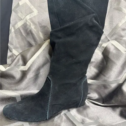 Elegant Black Suede Women's Moccasins Boots Size 7